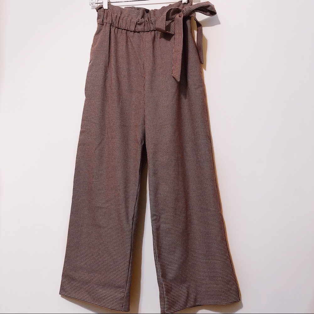 Zara Checkered Culotte Pants
